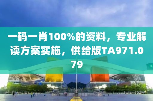 一码一肖100%的资料，专业解读方案实施，供给版TA971.079