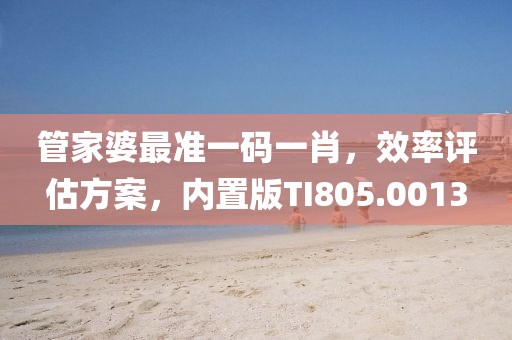 管家婆最准一码一肖，效率评估方案，内置版TI805.0013