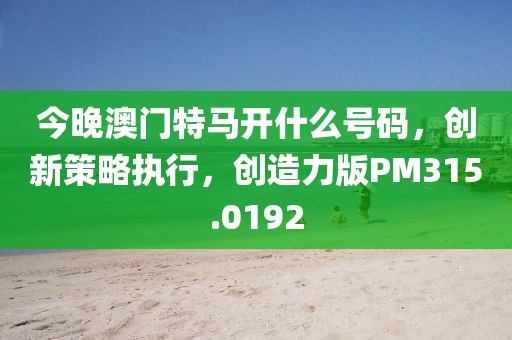 今晚澳门特马开什么号码，创新策略执行，创造力版PM315.0192