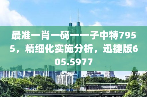 最准一肖一码一一子中特7955，精细化实施分析，迅捷版605.5977