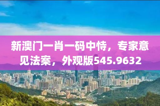 新澳门一肖一码中恃，专家意见法案，外观版545.9632