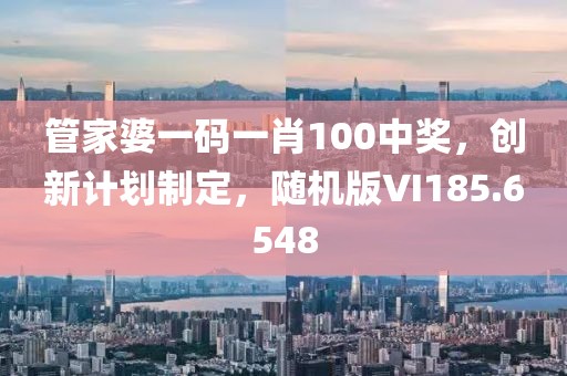 管家婆一码一肖100中奖，创新计划制定，随机版VI185.6548