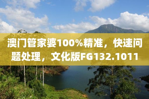 澳门管家婆100%精准，快速问题处理，文化版FG132.1011