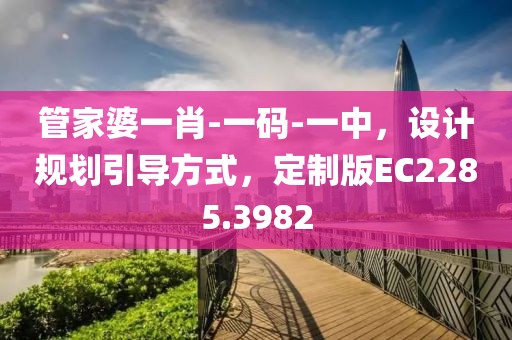 管家婆一肖-一码-一中，设计规划引导方式，定制版EC2285.3982