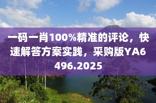 一码一肖100%精准的评论，快速解答方案实践，采购版YA6496.2025