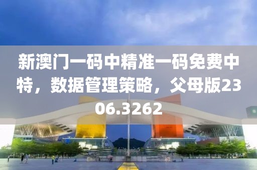 新澳门一码中精准一码免费中特，数据管理策略，父母版2306.3262