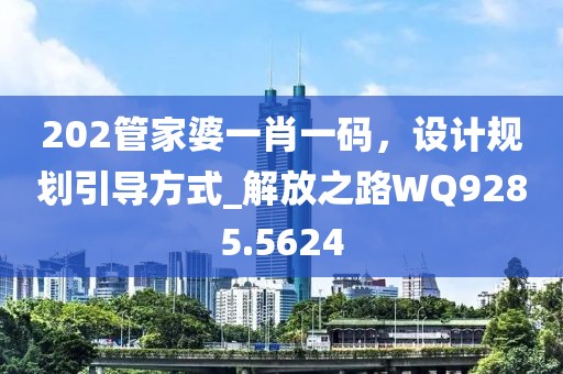 202管家婆一肖一码，设计规划引导方式_解放之路WQ9285.5624