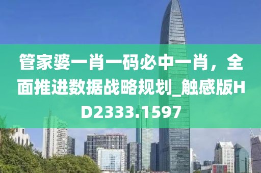 管家婆一肖一码必中一肖，全面推进数据战略规划_触感版HD2333.1597