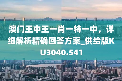 澳门王中王一肖一特一中，详细解析精确回答方案_供给版KU3040.541