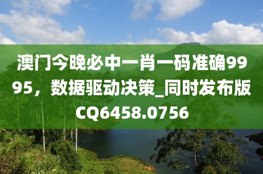 澳门今晚必中一肖一码准确9995，数据驱动决策_同时发布版CQ6458.0756