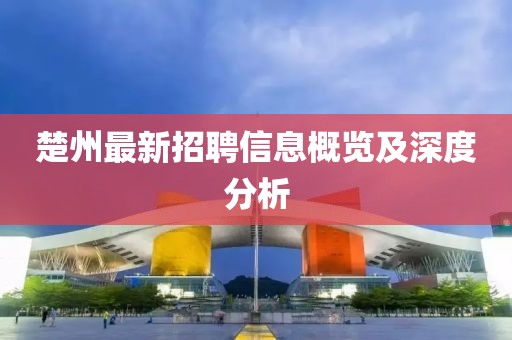 楚州最新招聘信息概览及深度分析