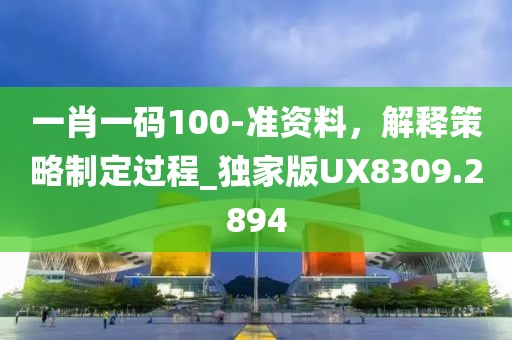 一肖一码100-准资料，解释策略制定过程_独家版UX8309.2894