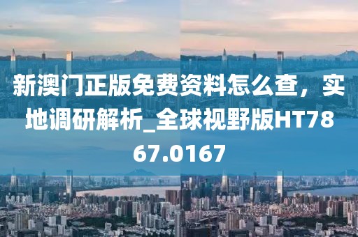 新澳门正版免费资料怎么查，实地调研解析_全球视野版HT7867.0167