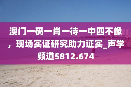 澳门一码一肖一待一中四不像，现场实证研究助力证实_声学频道5812.674