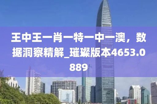 王中王一肖一特一中一澳，数据洞察精解_璀璨版本4653.0889