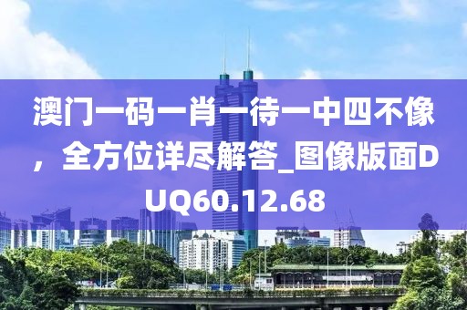 澳门一码一肖一待一中四不像，全方位详尽解答_图像版面DUQ60.12.68