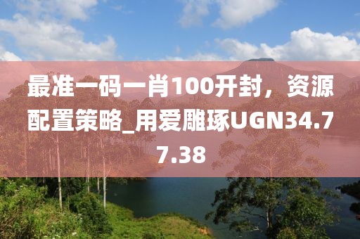 最准一码一肖100开封，资源配置策略_用爱雕琢UGN34.77.38