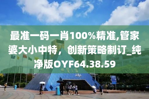 最准一码一肖100%精准,管家婆大小中特，创新策略制订_纯净版OYF64.38.59
