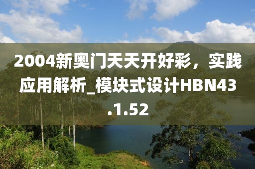 2004新奥门天天开好彩，实践应用解析_模块式设计HBN43.1.52