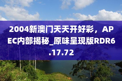 2004新澳门天天开好彩，APEC内部揭秘_原味呈现版RDR6.17.72