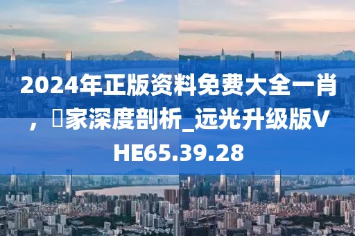 2024年正版资料免费大全一肖，專家深度剖析_远光升级版VHE65.39.28