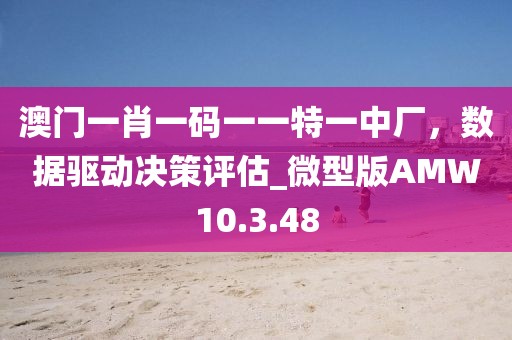 澳门一肖一码一一特一中厂，数据驱动决策评估_微型版AMW10.3.48