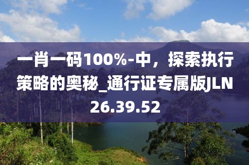 一肖一码100%-中，探索执行策略的奥秘_通行证专属版JLN26.39.52