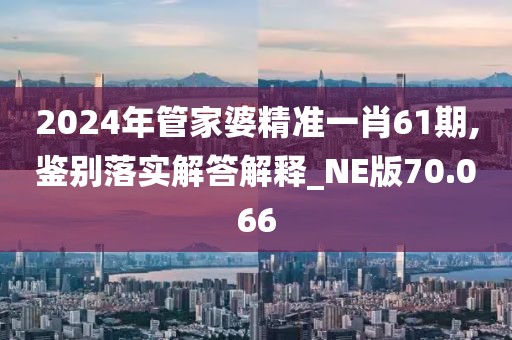 2024年管家婆精准一肖61期,鉴别落实解答解释_NE版70.066