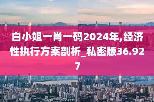 白小姐一肖一码2024年,经济性执行方案剖析_私密版36.927