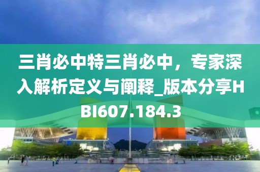 三肖必中特三肖必中，专家深入解析定义与阐释_版本分享HBI607.184.3