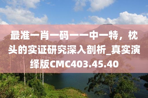 最准一肖一码一一中一特，枕头的实证研究深入剖析_真实演绎版CMC403.45.40