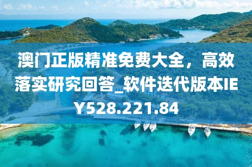 澳门正版精准免费大全，高效落实研究回答_软件迭代版本IEY528.221.84