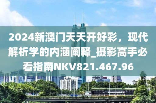 2024新澳门天天开好彩，现代解析学的内涵阐释_摄影高手必看指南NKV821.467.96
