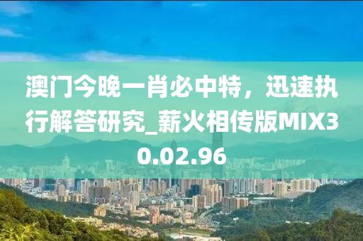 澳门今晚一肖必中特，迅速执行解答研究_薪火相传版MIX30.02.96