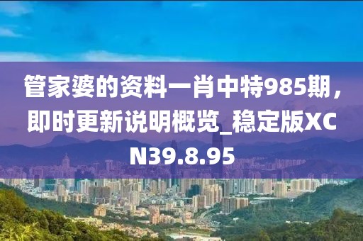 管家婆的资料一肖中特985期，即时更新说明概览_稳定版XCN39.8.95