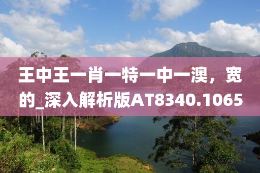 王中王一肖一特一中一澳，宽的_深入解析版AT8340.1065
