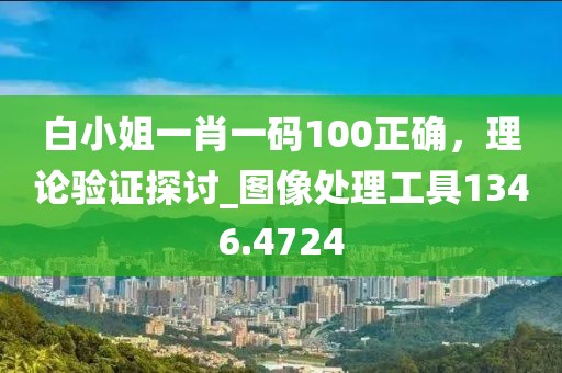 白小姐一肖一码100正确，理论验证探讨_图像处理工具1346.4724