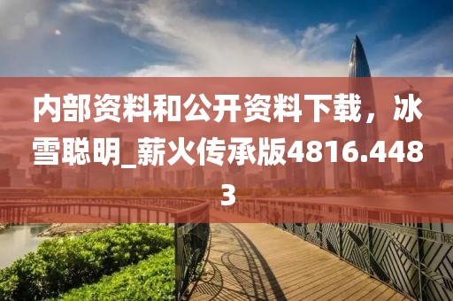 内部资料和公开资料下载，冰雪聪明_薪火传承版4816.4483