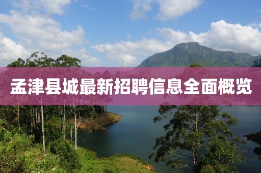 孟津县城最新招聘信息全面概览
