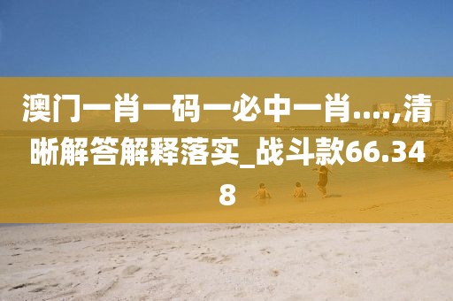 澳门一肖一码一必中一肖....,清晰解答解释落实_战斗款66.348