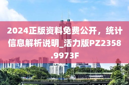 2024正版资料免费公开，统计信息解析说明_活力版PZ2358.9973F