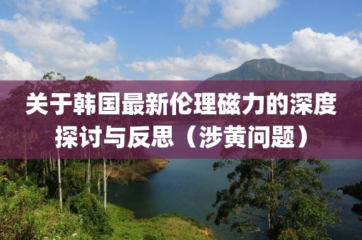 关于韩国最新伦理磁力的深度探讨与反思（涉黄问题）