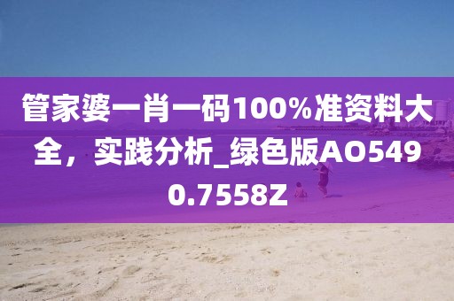 管家婆一肖一码100%准资料大全，实践分析_绿色版AO5490.7558Z