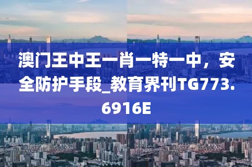 澳门王中王一肖一特一中，安全防护手段_教育界刊TG773.6916E