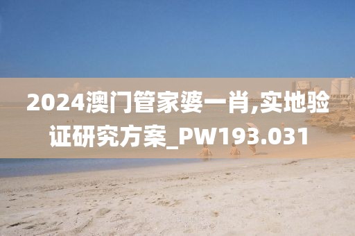 2024澳门管家婆一肖,实地验证研究方案_PW193.031