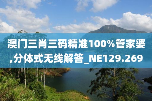 澳门三肖三码精准100%管家婆,分体式无线解答_NE129.269