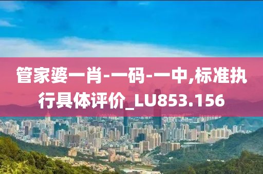 管家婆一肖-一码-一中,标准执行具体评价_LU853.156