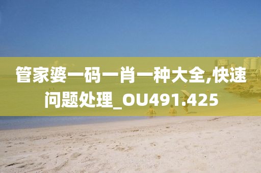 管家婆一码一肖一种大全,快速问题处理_OU491.425