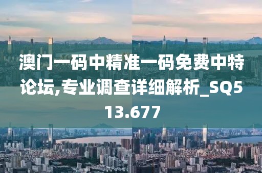 澳门一码中精准一码免费中特论坛,专业调查详细解析_SQ513.677