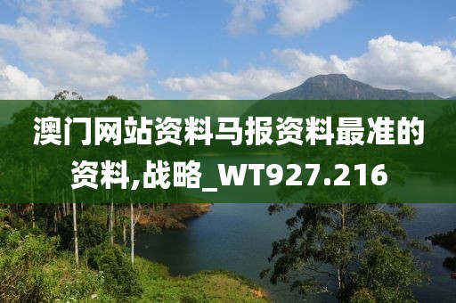 澳门网站资料马报资料最准的资料,战略_WT927.216